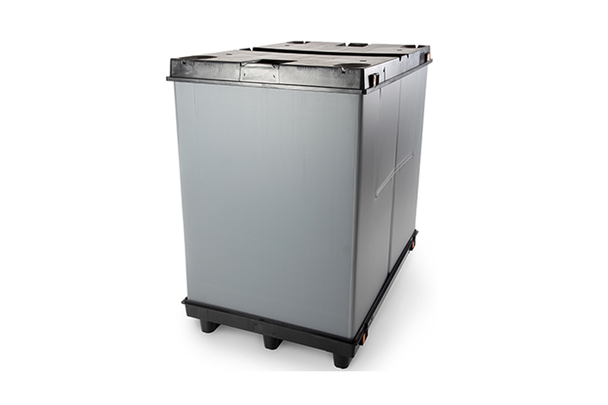 Freigestellte Darstellung einer FIDUS MAGIC Box im Format 1208 mit Deckel und in grau.